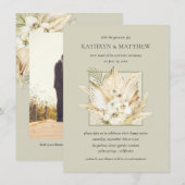 Pampas Grass Boho Bouquet Post-Wedding Reception Kaart (Voorkant / Achterkant)