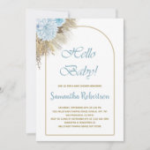 Pampas Grass Boho Boy Baby shower Kaart (Voorkant)