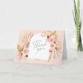 Pampas Grass Boho Bruiloft Bloemenboog Modern Dank Bedankkaart (Voorkant)