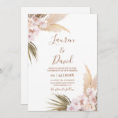 Pampas Grass boho bruiloft Uitnodiging (Voorkant / Achterkant)