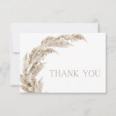 Pampas Grass Boho Carte de remerciements (Devant)
