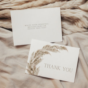 Pampas Grass Boho Carte de remerciements