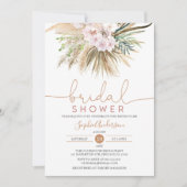 Pampas Grass Boho Chic Bridal Douche Invitation (Devant)