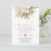 Pampas Grass Boho Chic Bridal Douche Invitation (Debout devant)