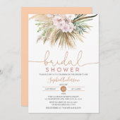 Pampas Grass Boho Chic Bridal Douche Invitation (Devant / Derrière)