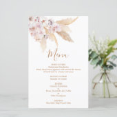 Pampas Grass Boho Chic Menu Kaart (Staand voorkant)