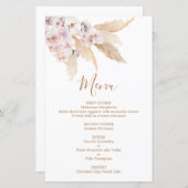 Pampas Grass Boho Chic Menu Kaart (Voorkant / Achterkant)