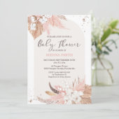 Pampas Grass Boho Desert Baby shower Uitnodiging (Staand voorkant)