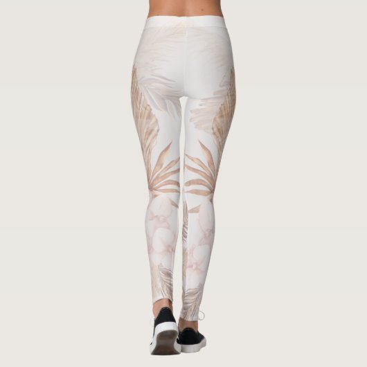 Pampas Grass Boho Dried Palms Mam Birthday Leggings (Achterkant)
