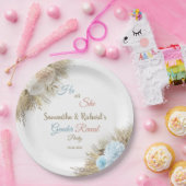 Pampas Grass Boho Elegant Gender Reveal Party Papieren Bordje (Feest)