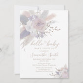 Pampas Grass Boho Floral Baby shower Invitation (Devant)