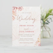 Pampas Grass Boho Floral Bohemian Trendy Wedding Kaart (Staand voorkant)