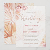 Pampas Grass Boho Floral Bohemian Trendy Wedding Kaart (Voorkant / Achterkant)