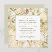 Pampas Grass Boho Floral Post Wedding Reception Kaart (Voorkant / Achterkant)