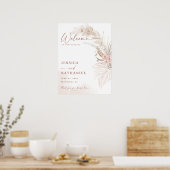 Pampas Grass Boho Floral Wedding Welkom Poster (Keuken)
