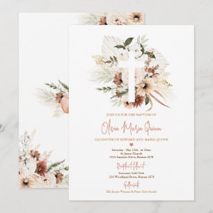 Pampas Grass Boho Herfst Pumpkin Baptism Christeni Kaart