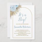 Pampas Grass Boho Het is een Boy Baby shower Kaart (Voorkant)