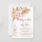 Pampas Grass Boho Meisje Baby shower Kaart (Voorkant)