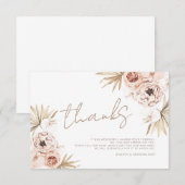 Pampas Grass Boho Merci Bohème Bohème Baby shower (Devant / Derrière)