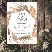 Pampas Grass Boho Neutre Genre Révéler Invitation