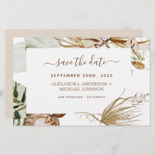 Pampas Grass Boho Save the Date
