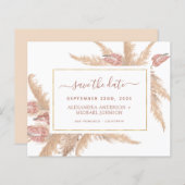 Pampas Grass Boho Save the Date (Voorkant / Achterkant)