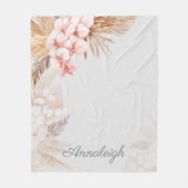 Pampas Grass Boho Script Custom Fleece Deken (Voorkant)