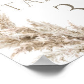 Pampas Grass Boho Table Number Poster (Hoek)