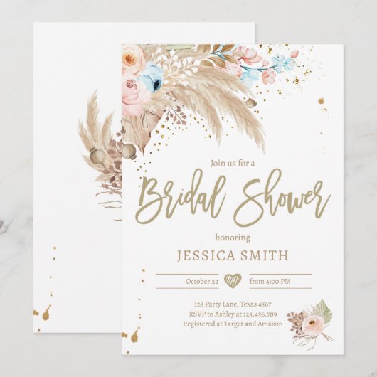 Pampas grass boho tropisch resterend Vrijgezellenf Kaart (Voorkant / Achterkant)