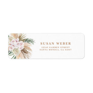 Pampas Grass boho uitnodiging Etiket