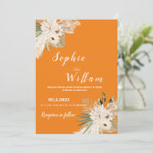 Pampas Grass Boho Wedding Invitation, Editable Kaart (Staand voorkant)