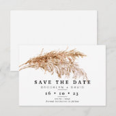 Pampas grass Boho Wedding Save the Date Card Kaart (Voorkant / Achterkant)