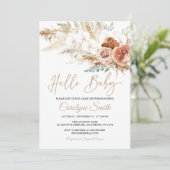 Pampas Grass Bonjour Baby shower Invitation (Debout devant)