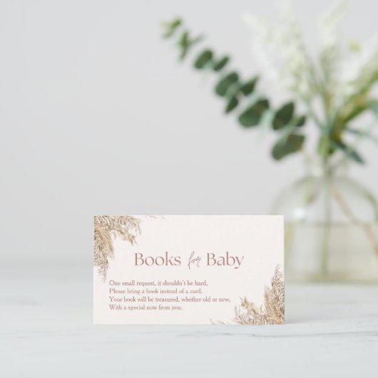 Pampas Grass Book Request Kaart | neutraal rustiek (Staand voorkant)