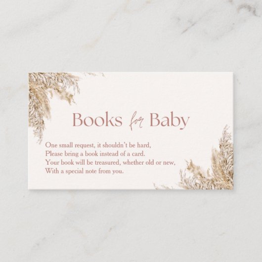 Pampas Grass Book Request Kaart | neutraal rustiek (Voorkant)
