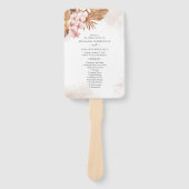 Pampas Grass Botanical Pink Floral Wedding Program Handwaaier (Voorkant)