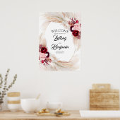 Pampas Grass Bourgogne Rouge Mariage Affiche de bi (Cuisine)