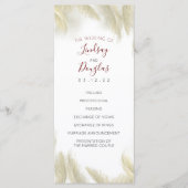 Pampas Grass Bourgogne Rouge Mariage Programmes (Devant)