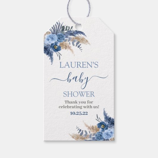 Pampas Grass Boy baby shower étiquettes cadeaux (Devant)