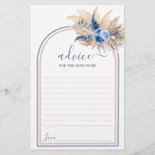 Pampas Grass Boy Conseils pour maman d'être carte (Devant)