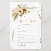 Pampas Grass Bride Advies en Wensen Vrijgezellenfe (Voorkant / Achterkant)