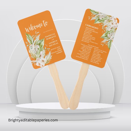 Pampas Grass Bright Terracotta Trouwprogramma Handwaaier