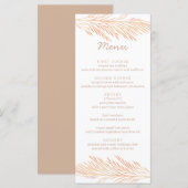 Pampas Grass Bruiloft Bloemen Trend Chique Recepti Menu (Voorkant / Achterkant)