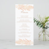 Pampas Grass Bruiloft Bloemen Trend Chique Recepti Menu (Staand voorkant)