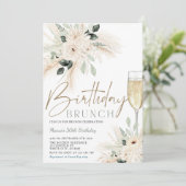 Pampas Grass Brunch Anniversaire Invitation (Debout devant)