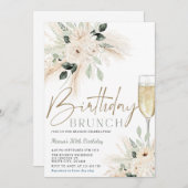 Pampas Grass Brunch Anniversaire Invitation (Devant / Derrière)