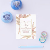 Pampas Grass Brunch Bubble Boho Vrijgezellenfeest  Flyer (Enkel)