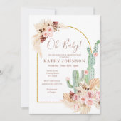 Pampas Grass Cactus Baby shower Kaart (Voorkant)