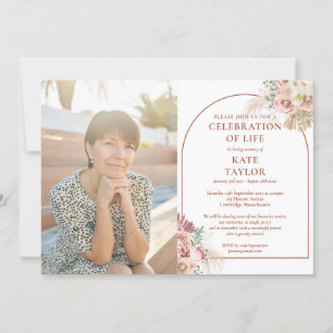 Pampas Grass Celebration of Life Funeral Photo Kaart