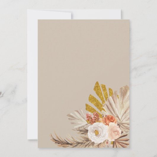 Pampas Grass Citrouille Invitation Anniversaire (Dos)